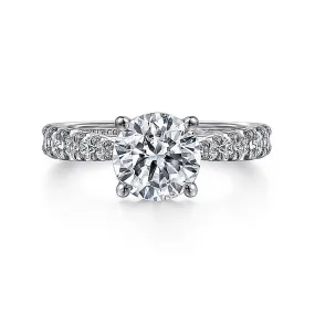 14K White Gold 'Avery' Classic Round Diamond Engagement Ring