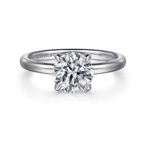 14K White Gold 'Daniele' Round Diamond Hidden Halo Engagement Ring