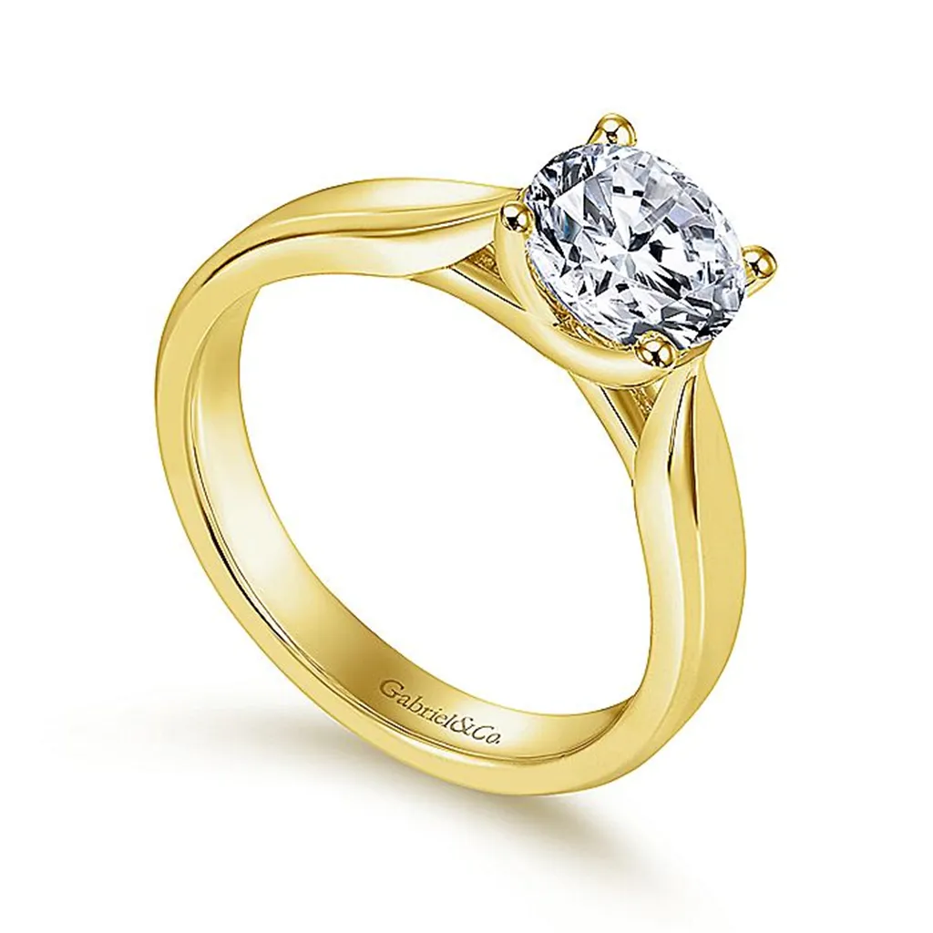 14K Yellow Gold 'Jamie' Round Diamond Engagement Ring