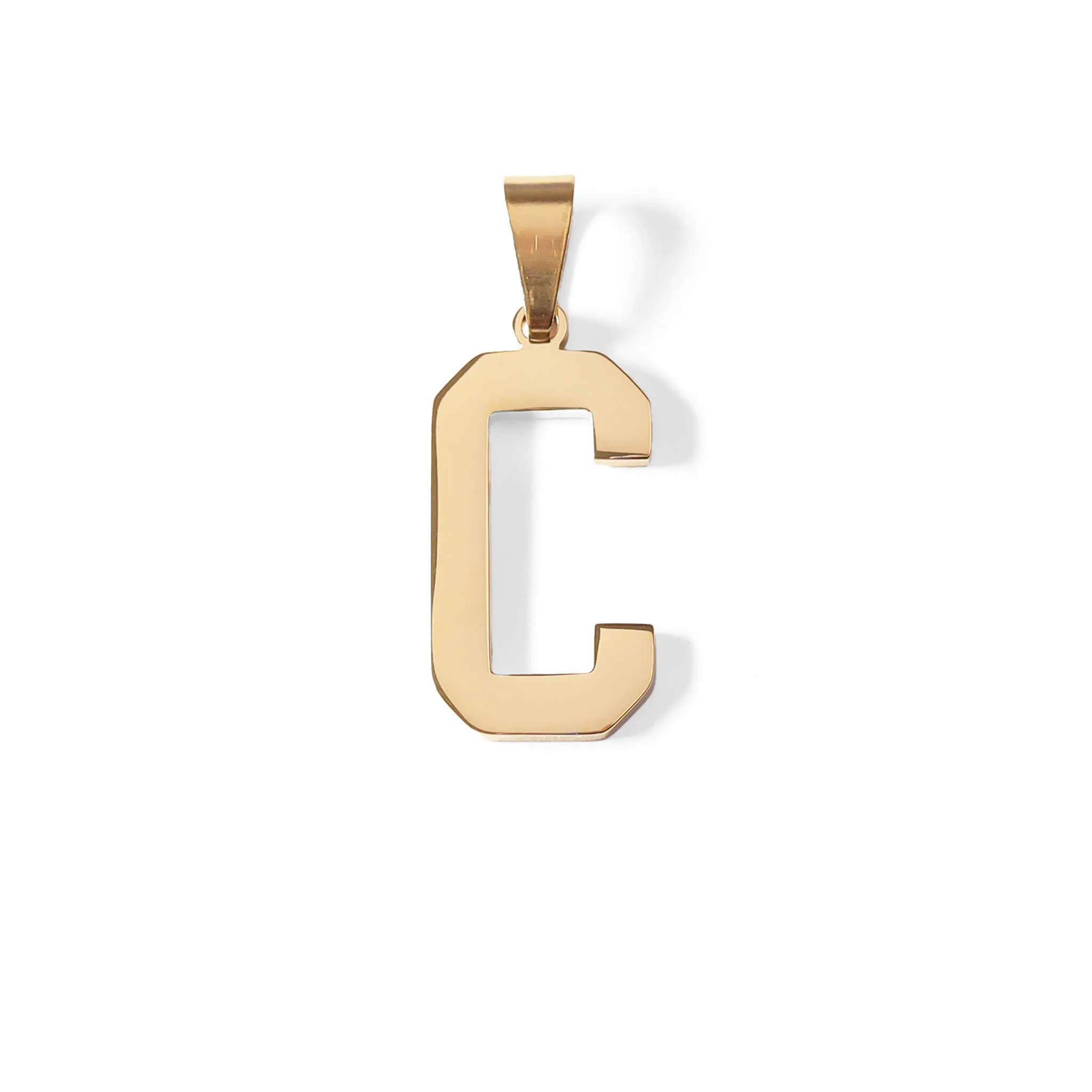 18K Gold PVD Coated Stainless Steel Sports Letter Pendant / PDS0004