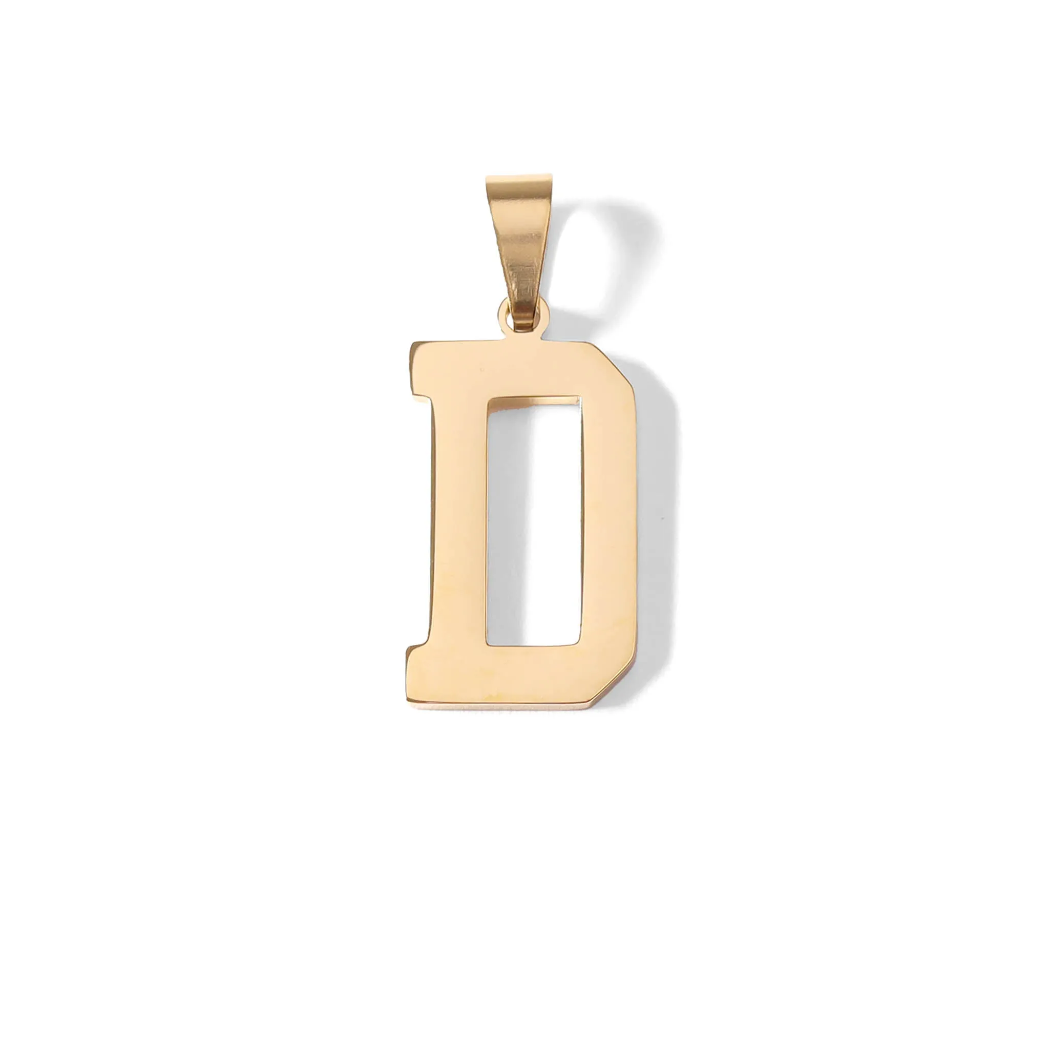 18K Gold PVD Coated Stainless Steel Sports Letter Pendant / PDS0004