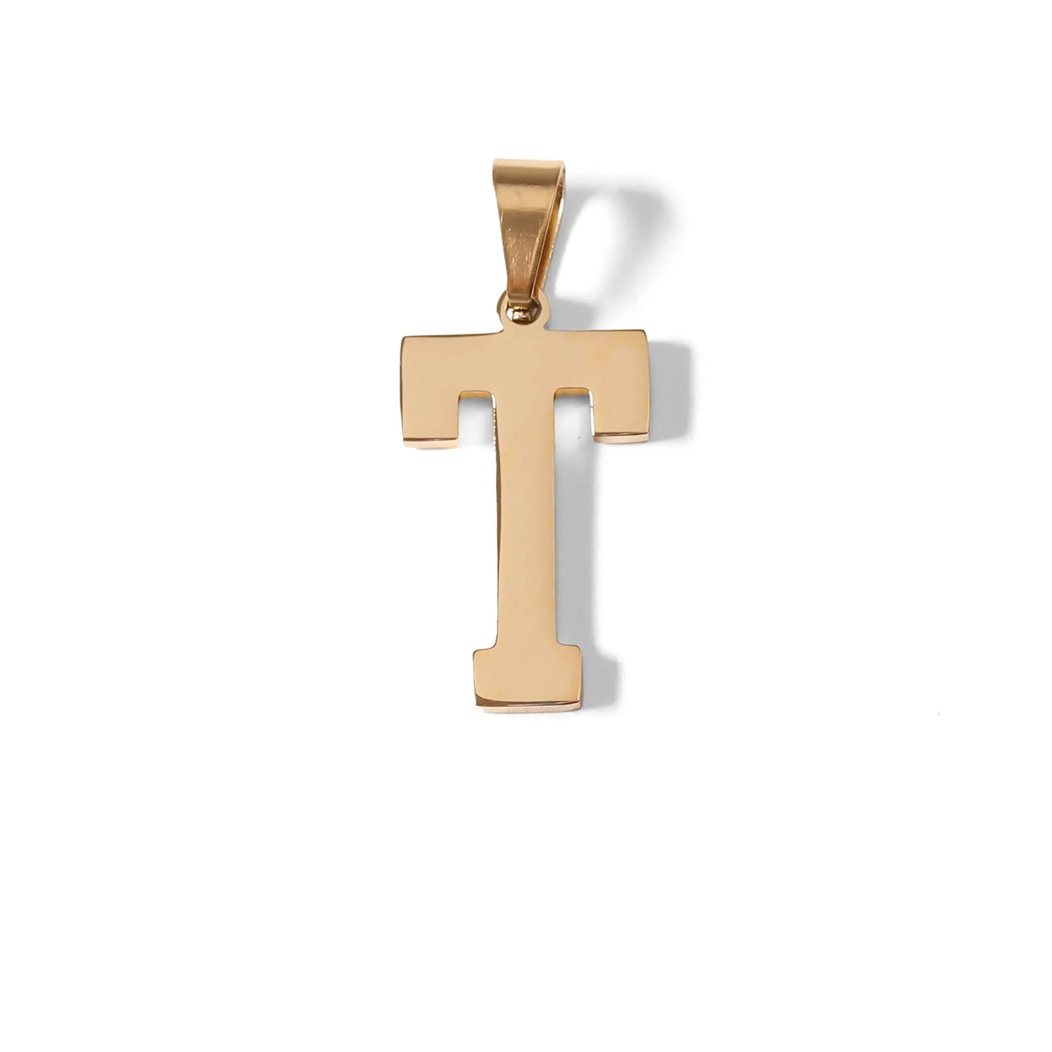 18K Gold PVD Coated Stainless Steel Sports Letter Pendant / PDS0004