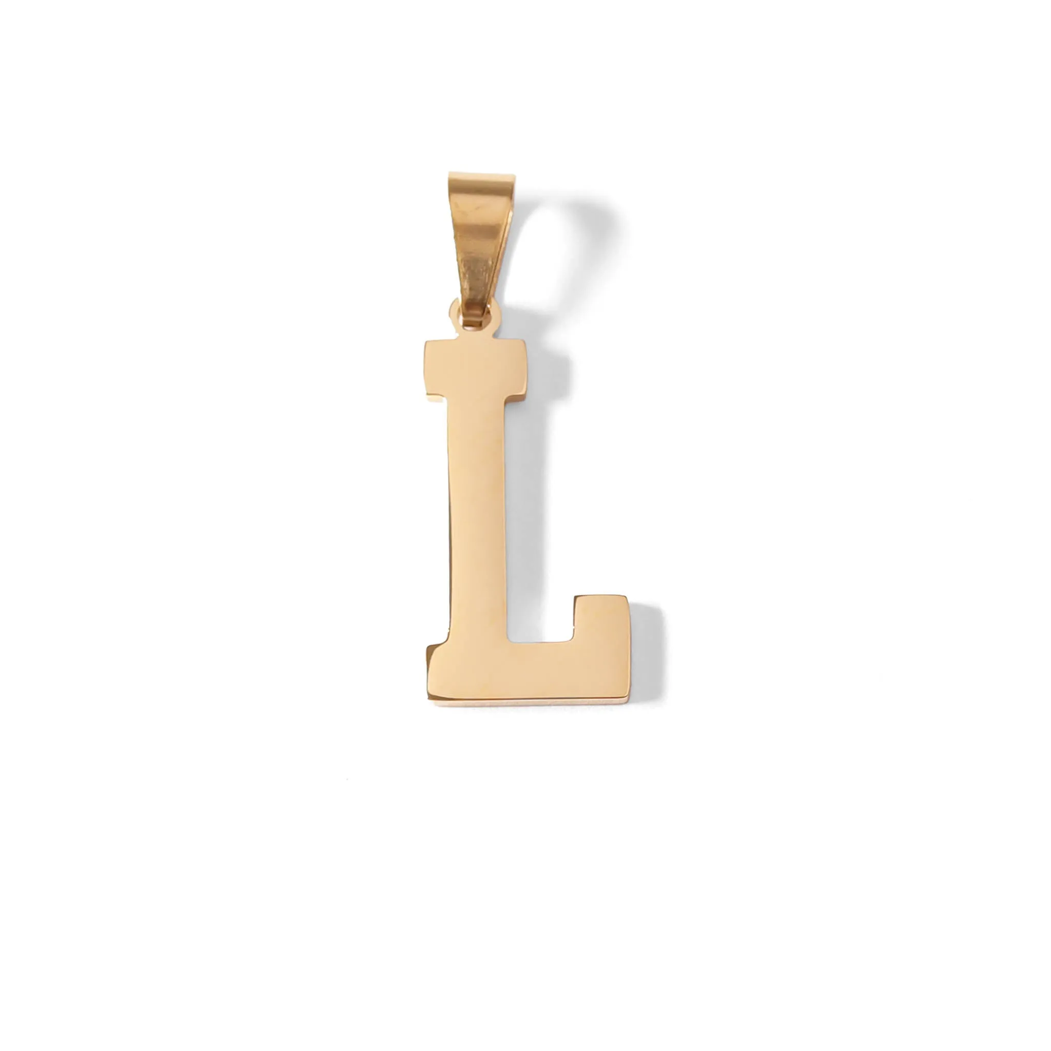 18K Gold PVD Coated Stainless Steel Sports Letter Pendant / PDS0004