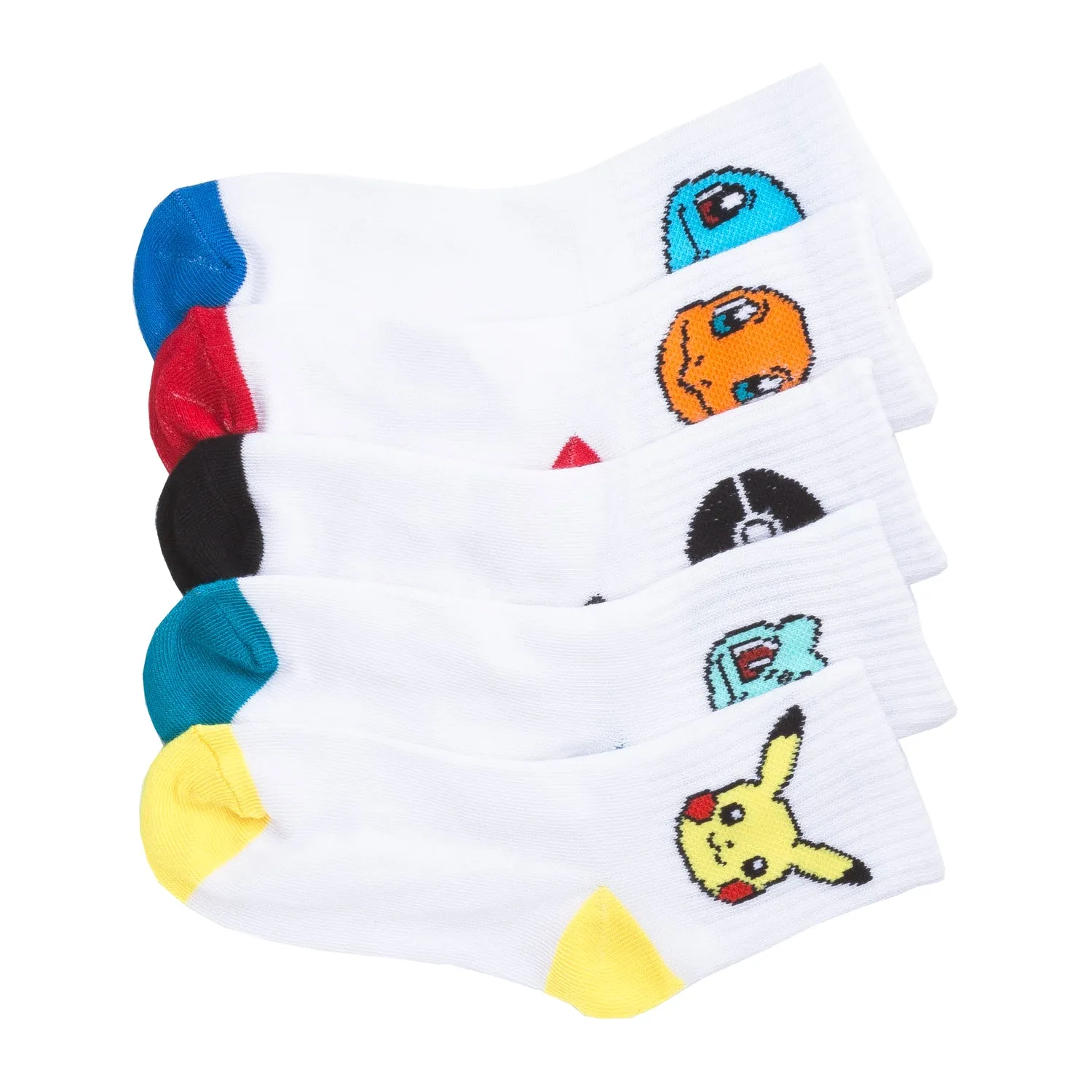 5 Pack Kids Ribbed Pokemon Mid Crew