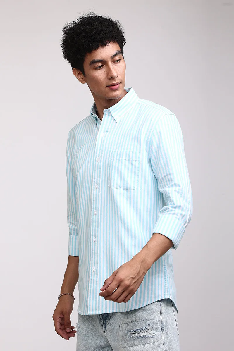 Basic Stripe Mint Blue Shirt