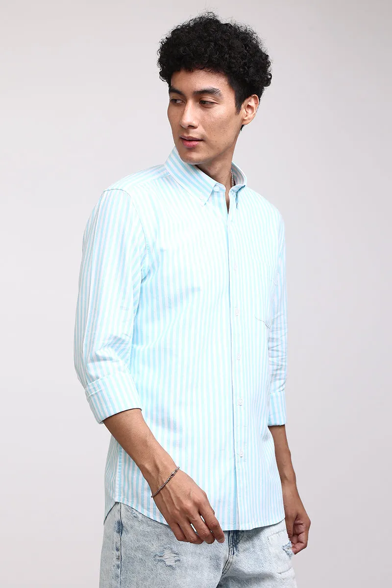 Basic Stripe Mint Blue Shirt