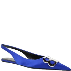 BB Flat Slingback Satin, Electric Blue