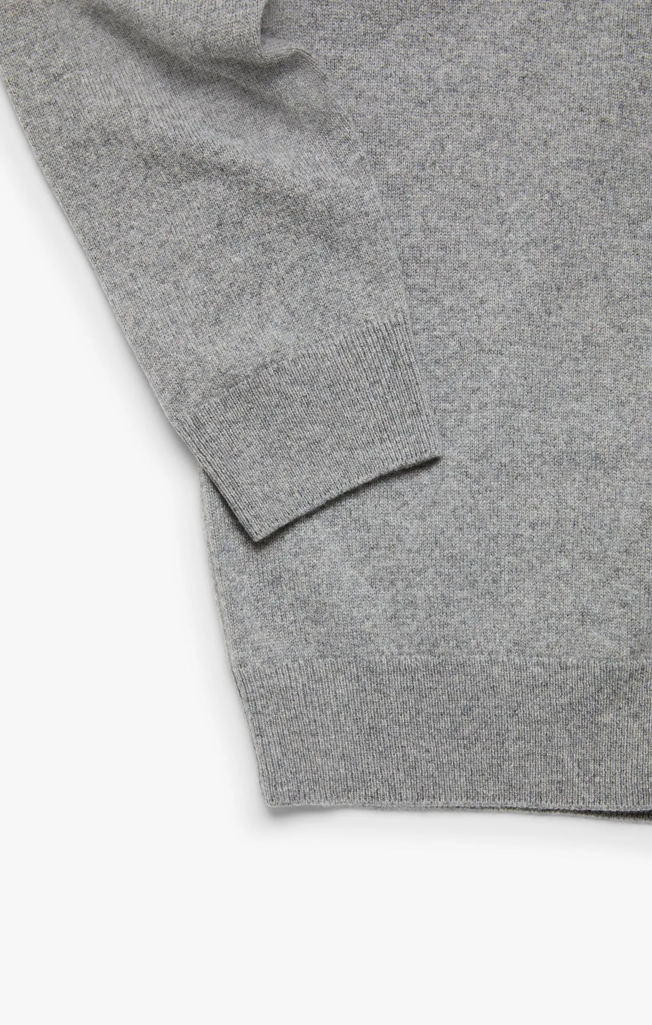 Cashmere Quarter Zip Sweater In Grey Melange