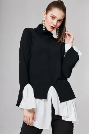 Helen Ruffle-Trimmed Knit Top