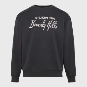 Hotel Homme Femme Crewneck Charcoal and Pink