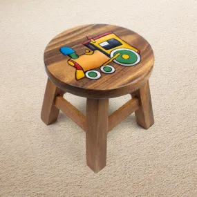 Kids Wooden Stool Train Children Chair Toddler Step Stool.