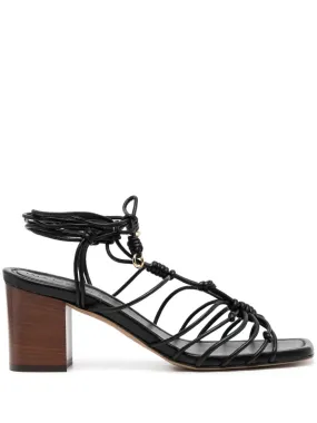 Leyna Mid Heel Sandal in Noir