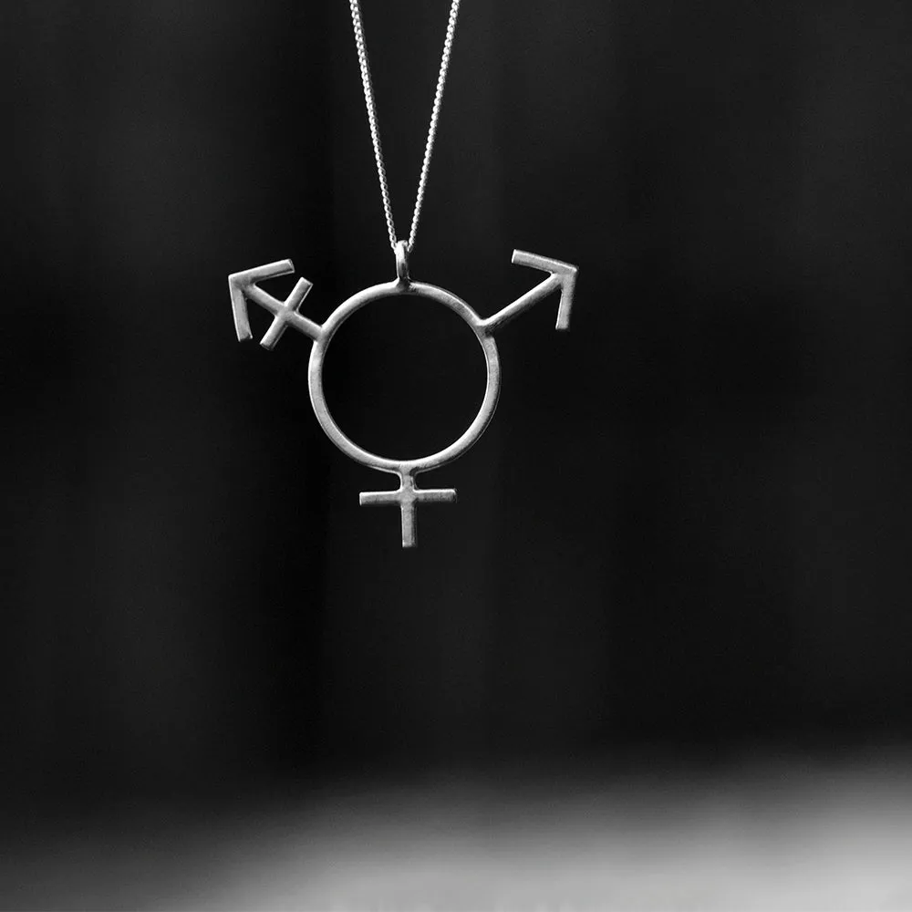 Marsha & James - Trans Symbol Necklace Silver