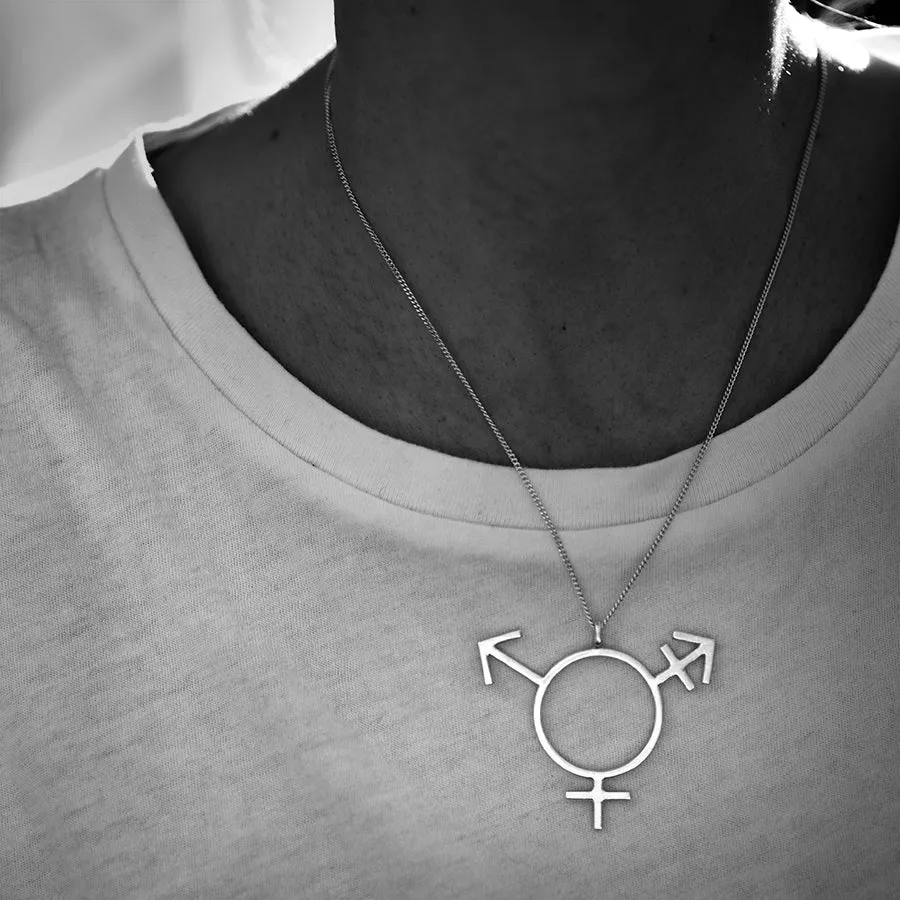 Marsha & James - Trans Symbol Necklace Silver