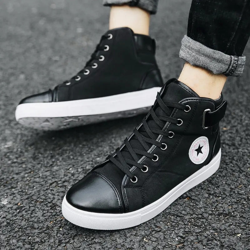 Men's Fashion Casual Sneakers High Top Shoes Breathable Round Toe Flats Boots | 8686