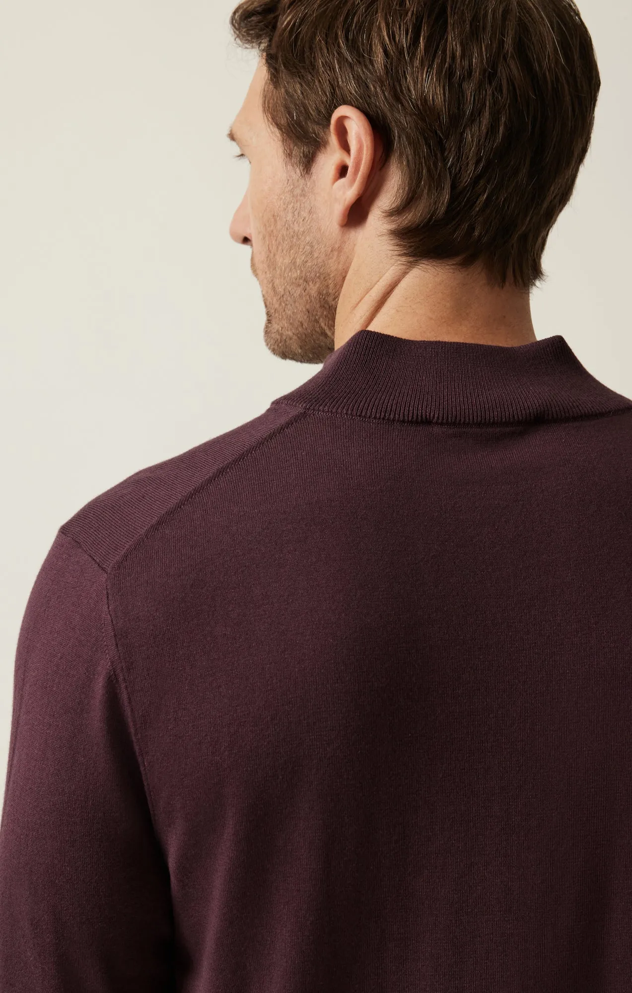 Quarter Zip Sweater In Burgundy