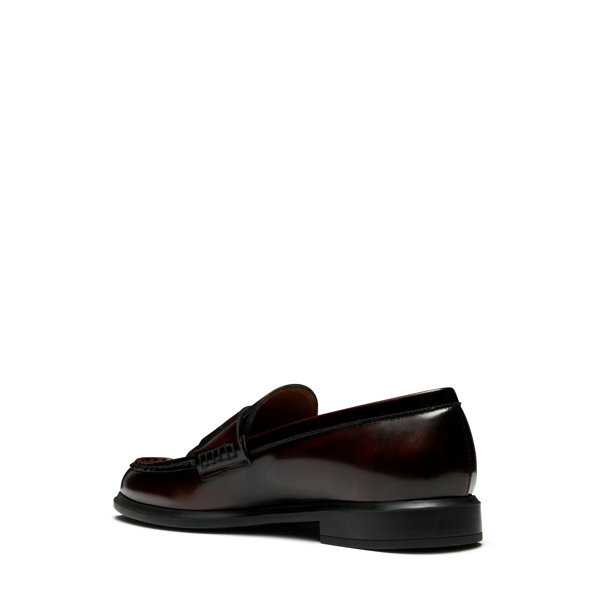 Vendôme Blandine bordeaux spazzolato leather loafers