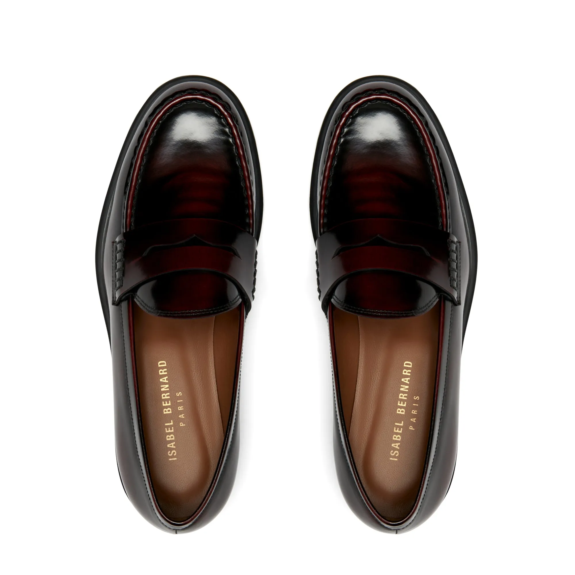 Vendôme Blandine bordeaux spazzolato leather loafers