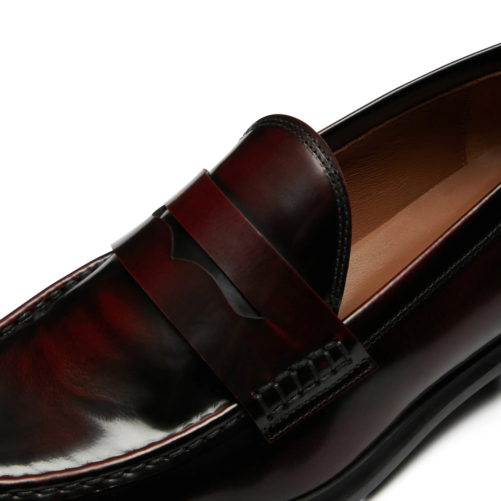 Vendôme Blandine bordeaux spazzolato leather loafers