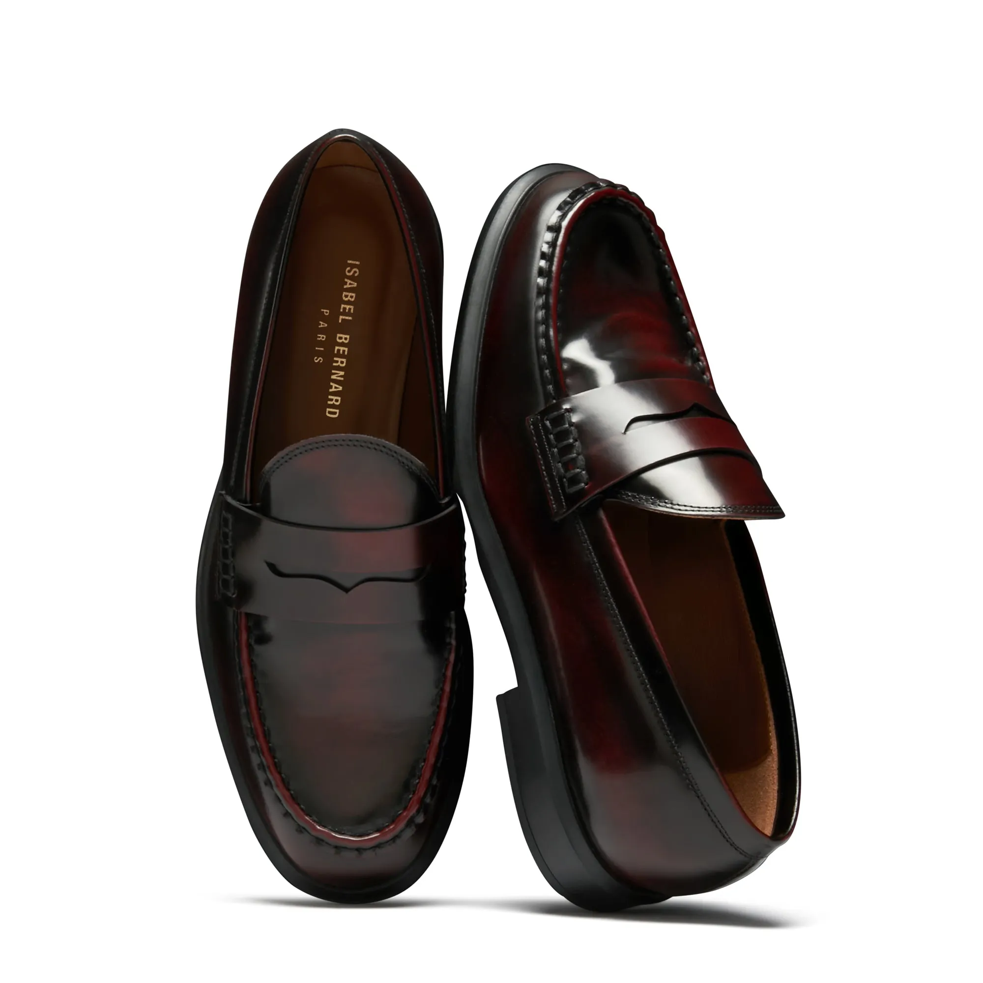 Vendôme Blandine bordeaux spazzolato leather loafers